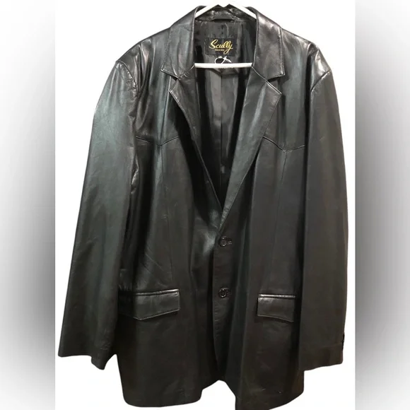 SCULLY MENS LAMBSKIN LEATHER JACKET BLACK SIZE 48 LARGE RICH ITALIAN LEATHER EXC - Picture 3 of 13